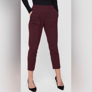 Babaton Sz 0 Cohen ARITZIA Cropped Purple Burgundy Pull on Stretch Elastic Waist